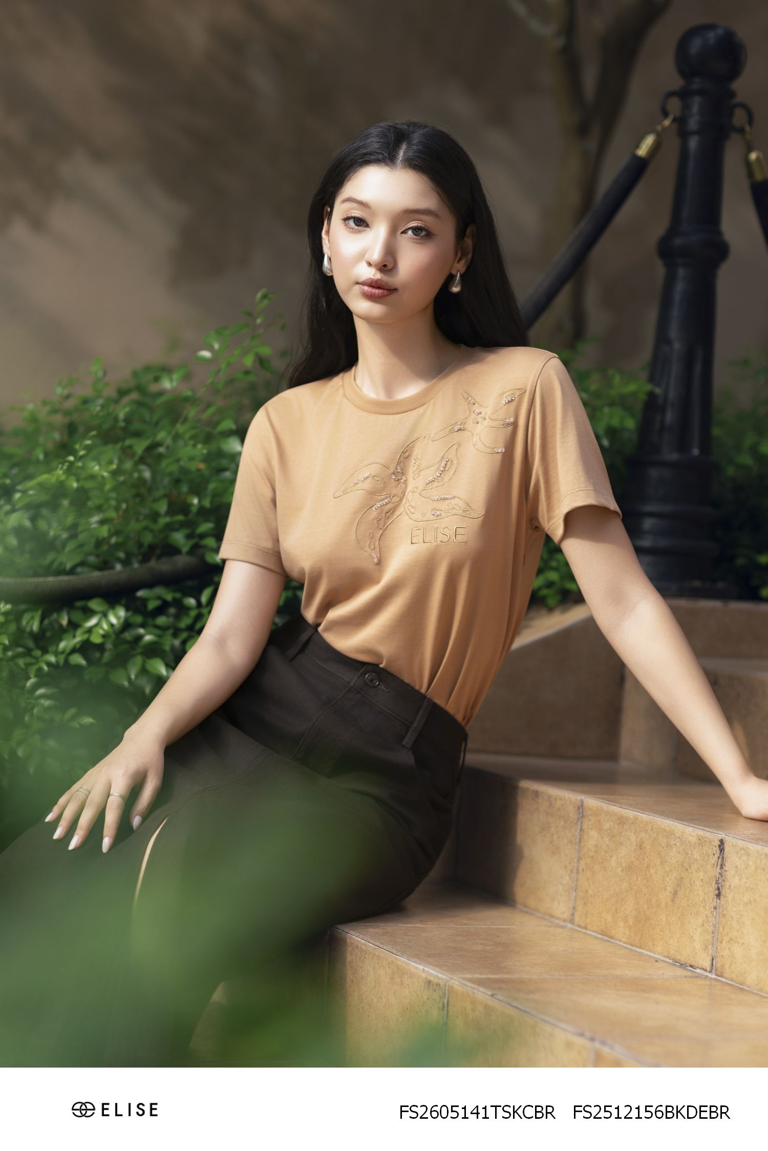 ÁO THUN NÂU BE THÊU ĐÍNH ĐÁ