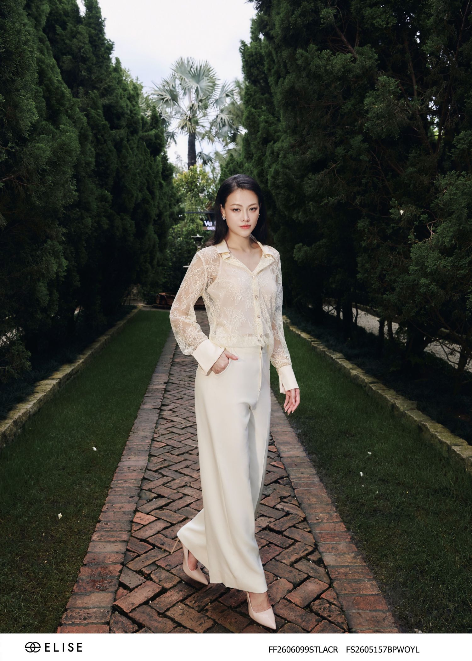 QUẦN SUÔNG VÀNG NHẠT TÚI CHÉO