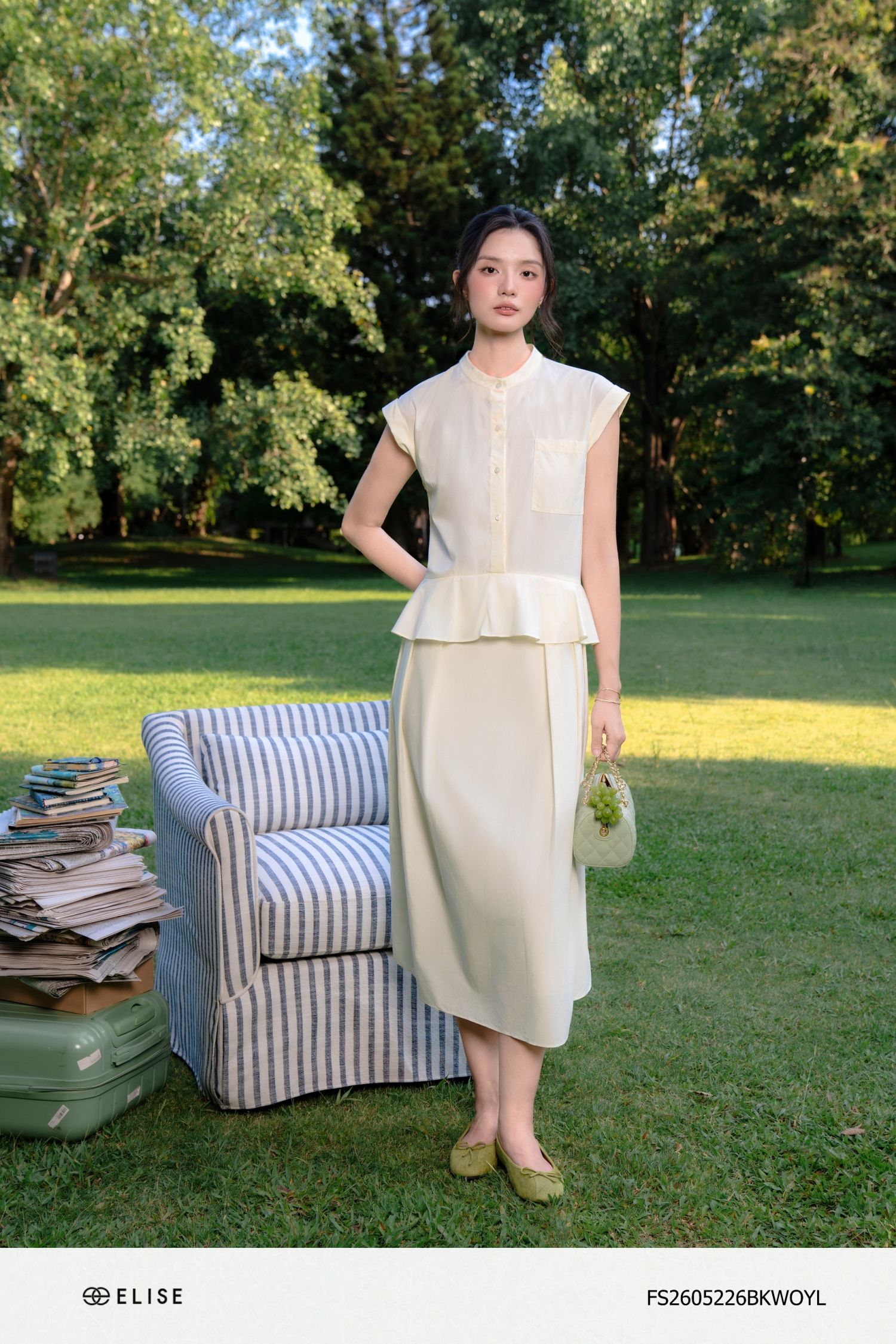 ĐẦM THÔ VÀNG SÁNG PEPLUM