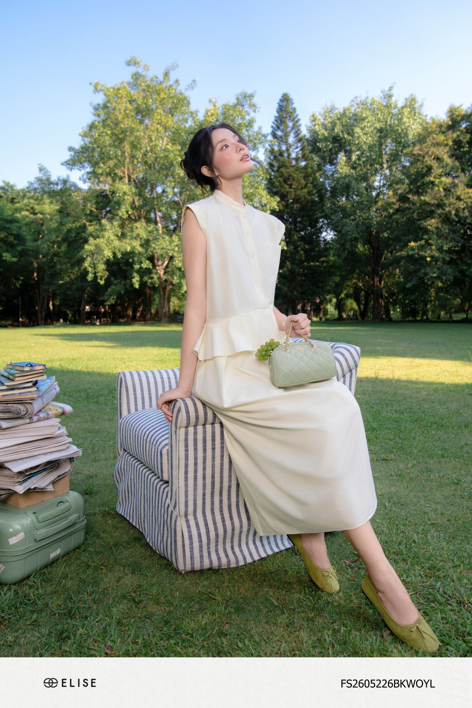 ĐẦM THÔ VÀNG SÁNG PEPLUM
