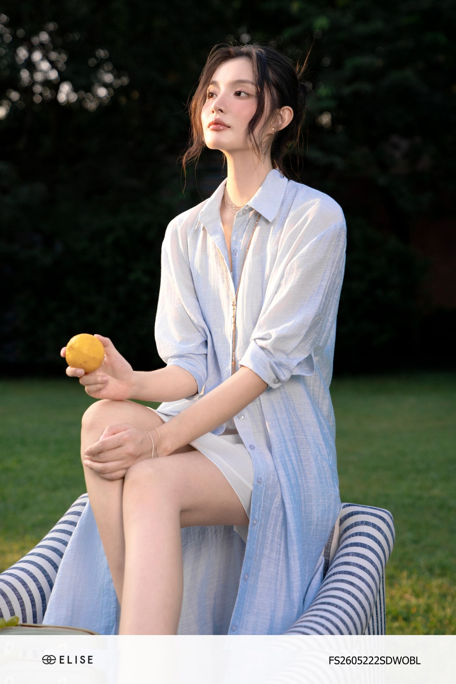 SET ĐẦM XANH DA TRỜI XẾP LY TAY