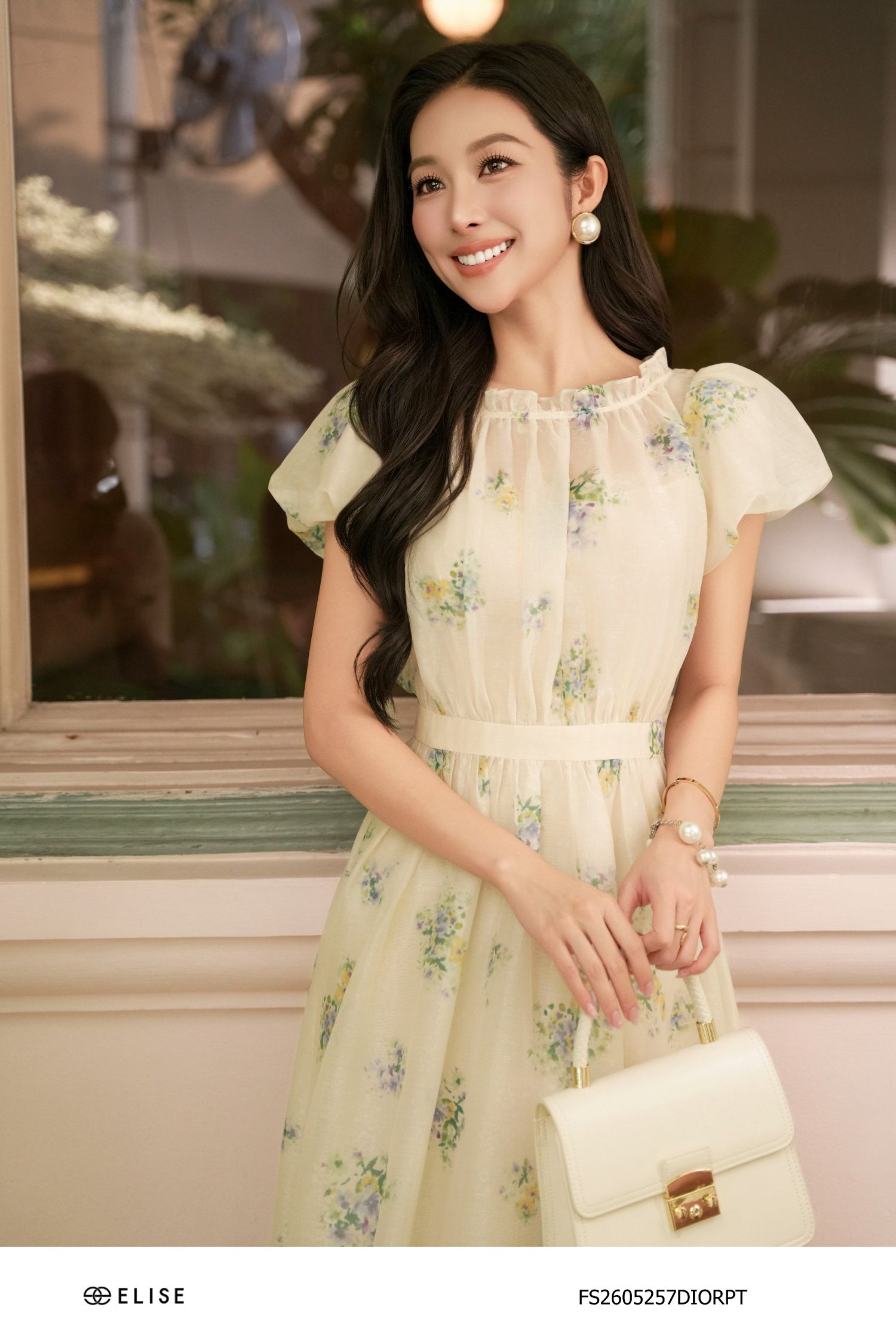 ĐẦM TƠ TAY BỒNG HT HOA NHÍ