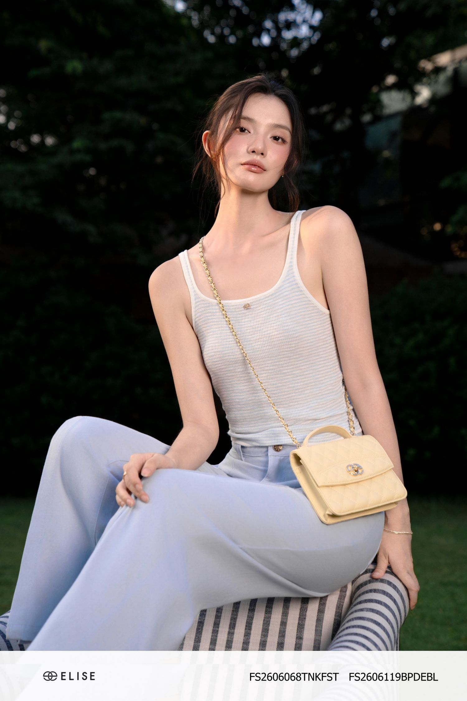 ÁO 2 DÂY KẺ XANH TRẮNG