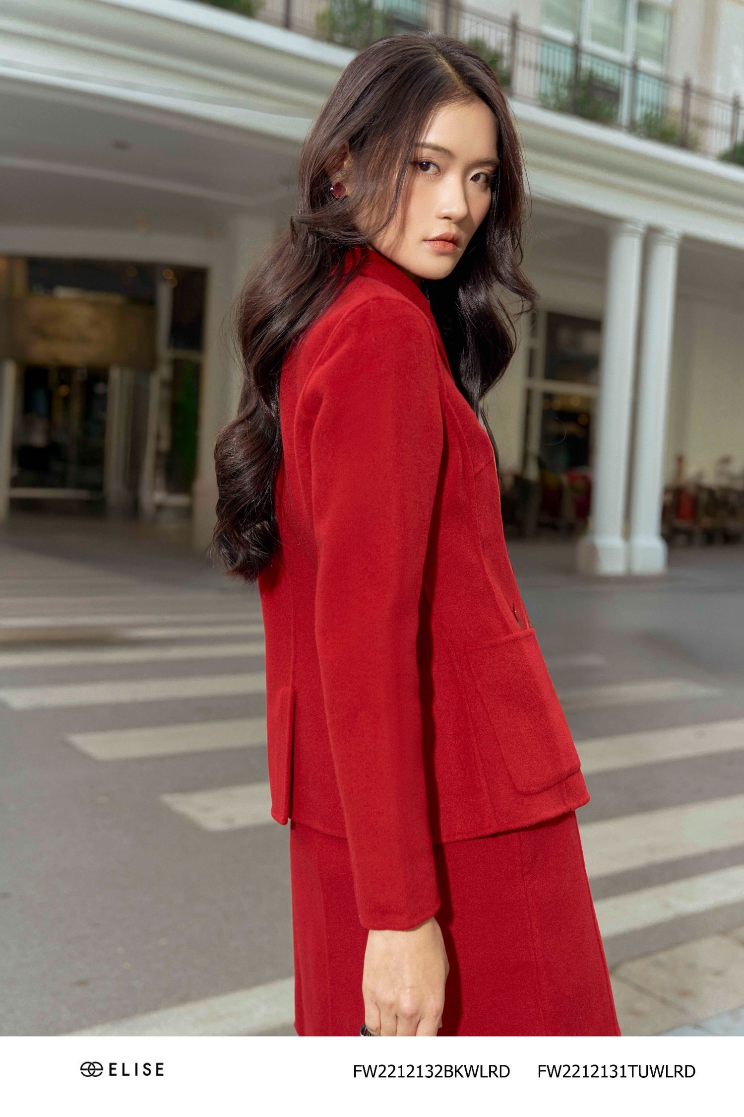 VEST DẠ LÔNG CỪU ĐỎ BOC ĐO