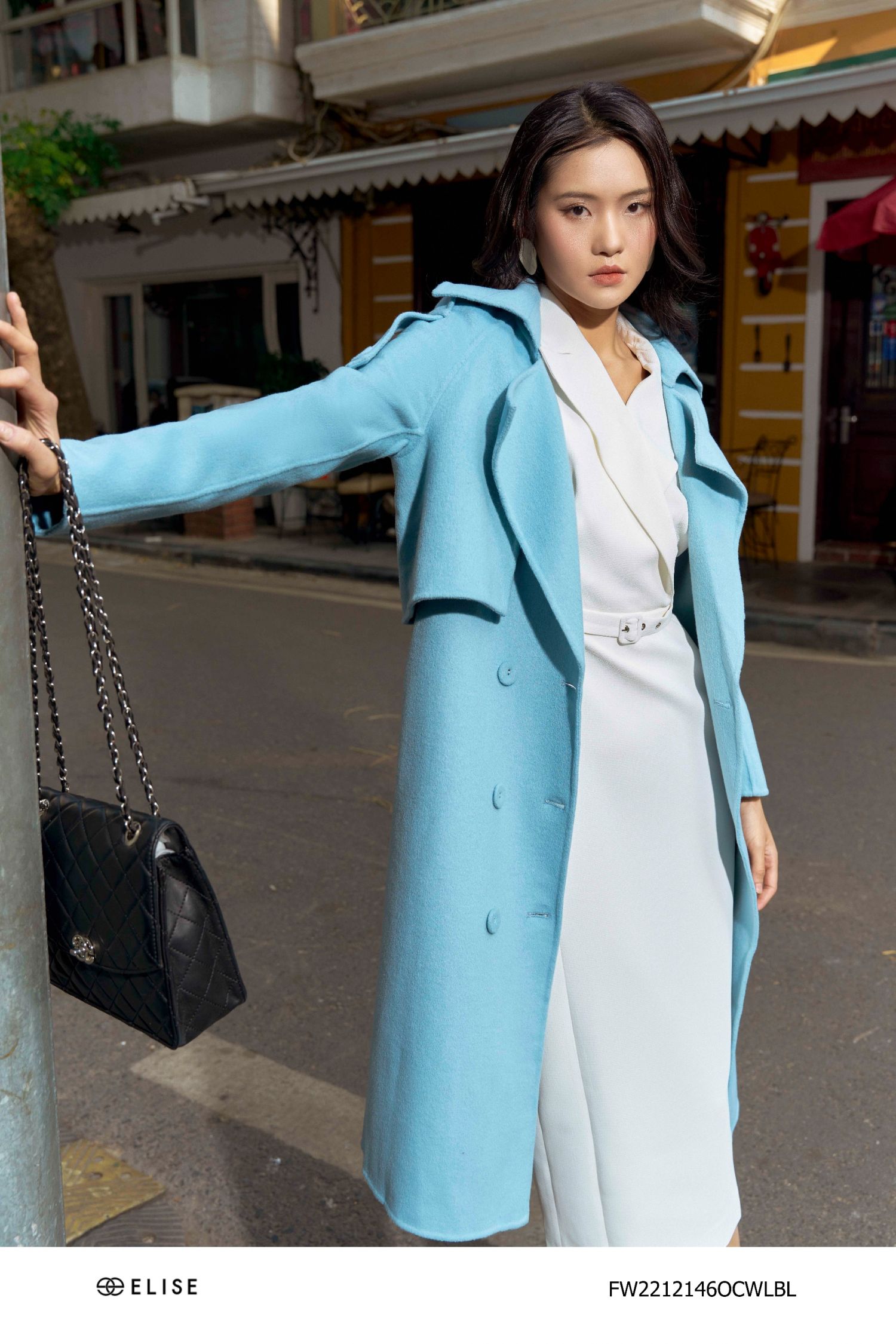 MT DẠ LÔNG CỪU XANH ĐAI EO