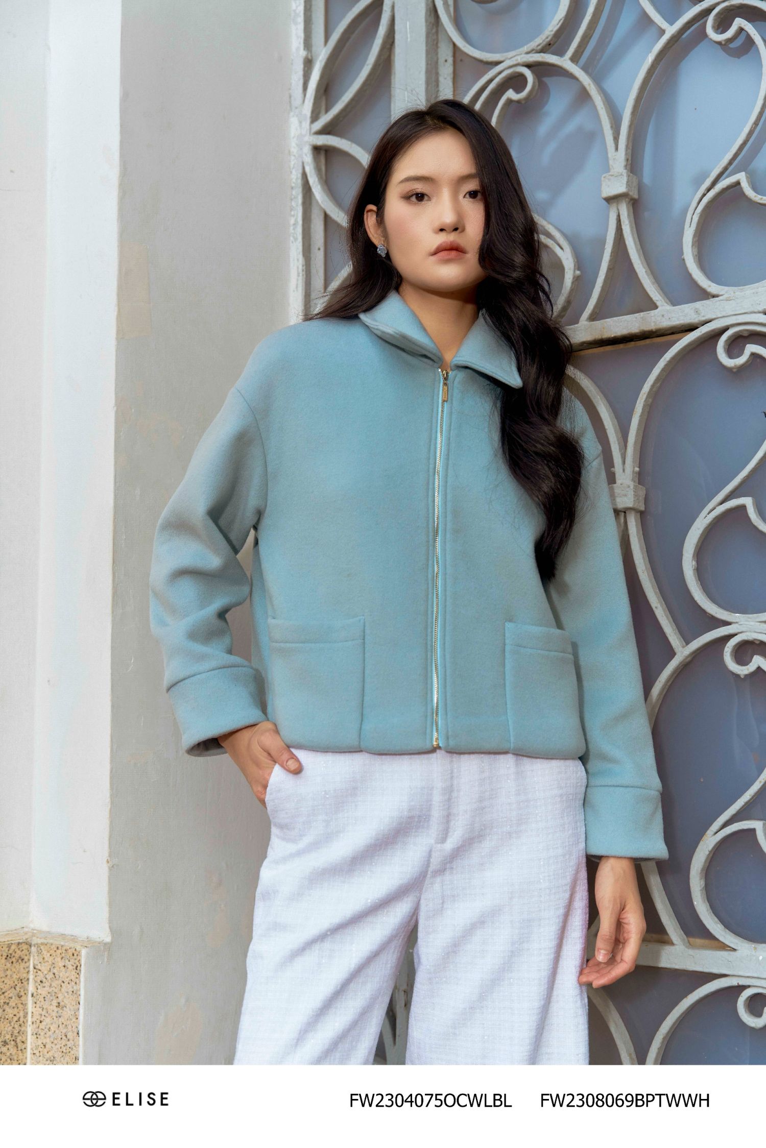 ÁO KHOÁC DẠ LÔNG CỪU XANH CỔ ĐỨC