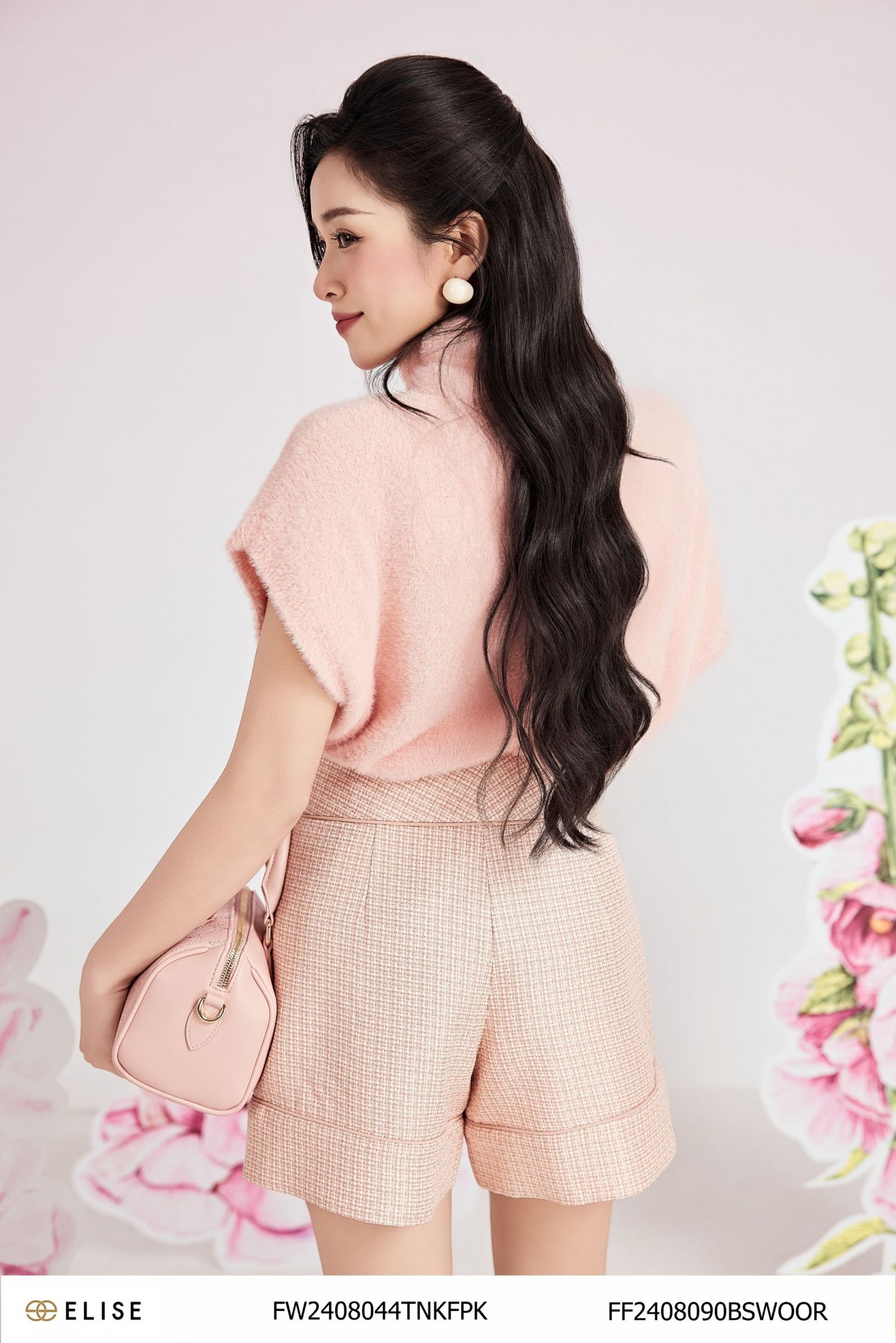 ÁO LÔNG HỒNG CAO CỔ