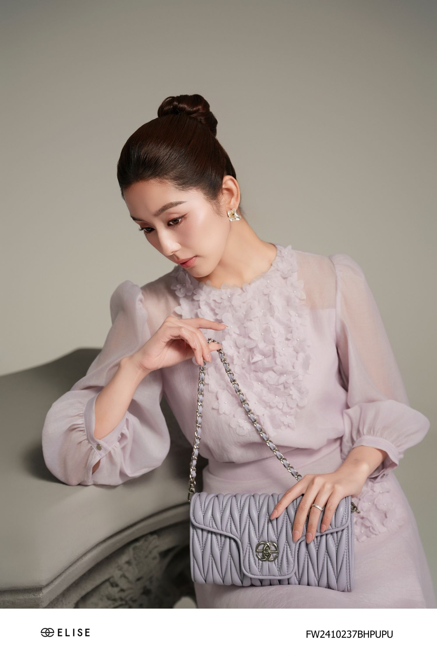 TÚI RAELYNN XẾP NẾP MÀU TÍM