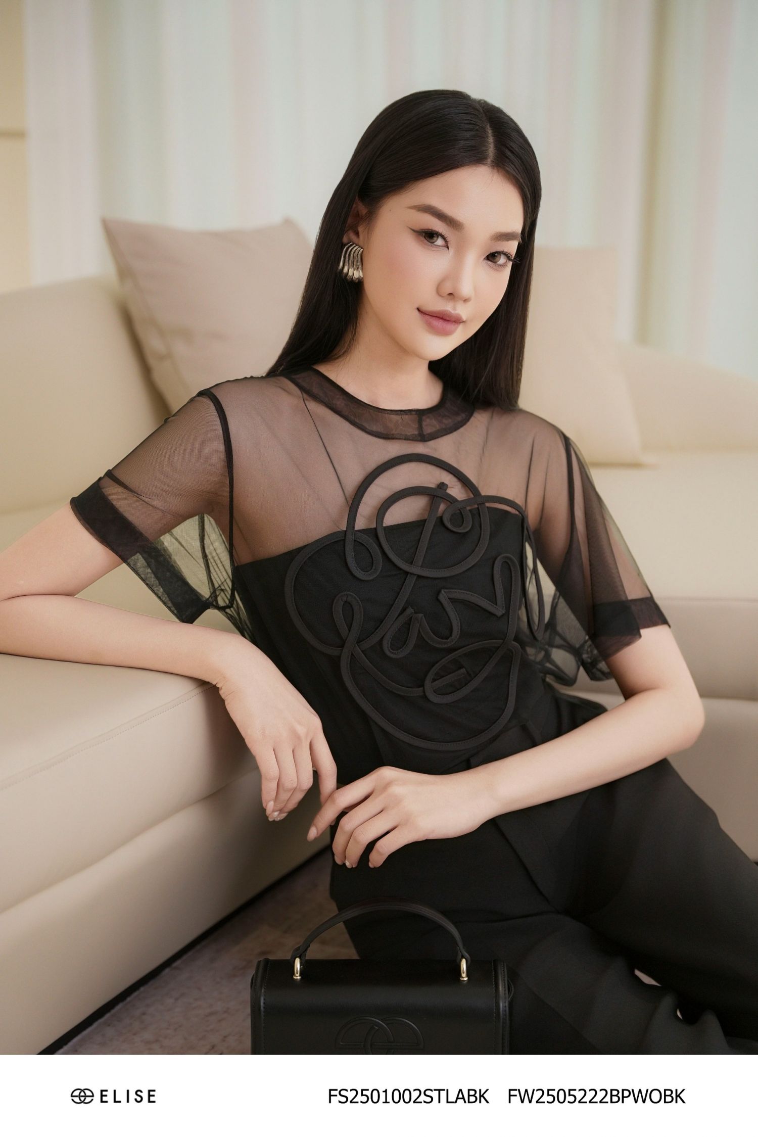 QUẦN SUÔNG ĐEN TÚI CHÉO