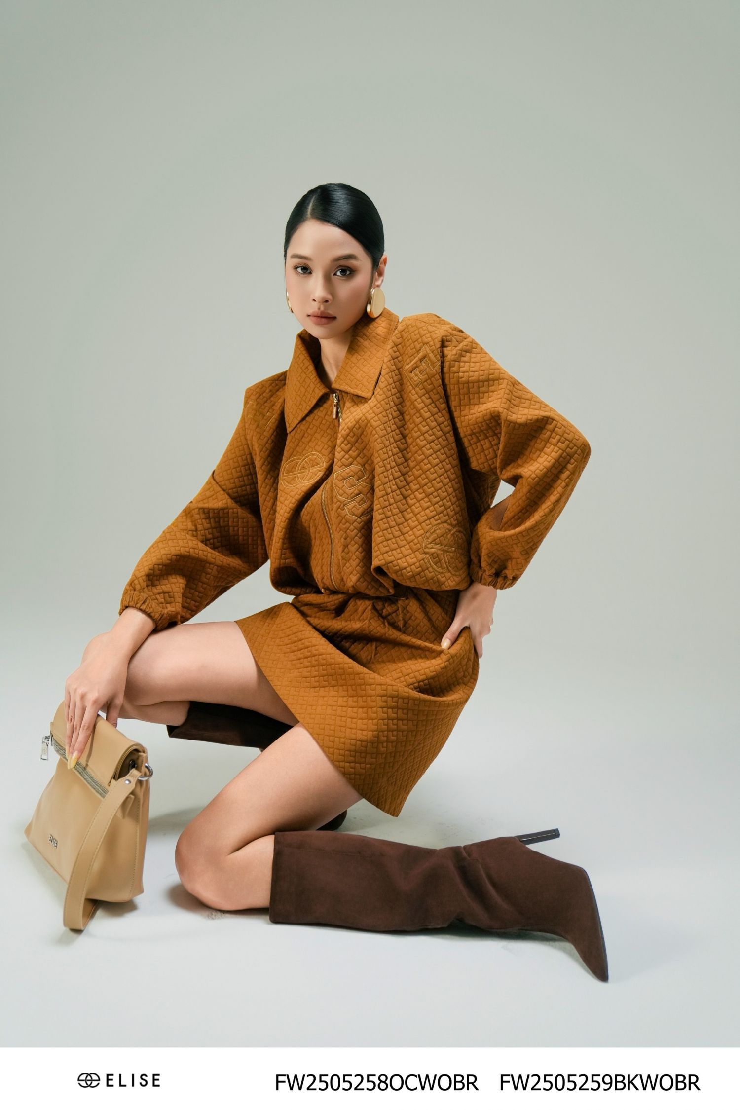 ÁO KHOÁC XỐP NÂU VÀNG HT BO GẤU