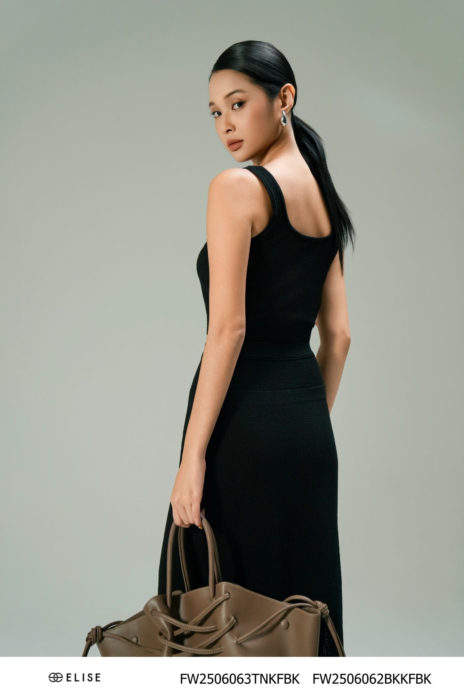 JUPE LEN LƯỚI ĐEN DÀI