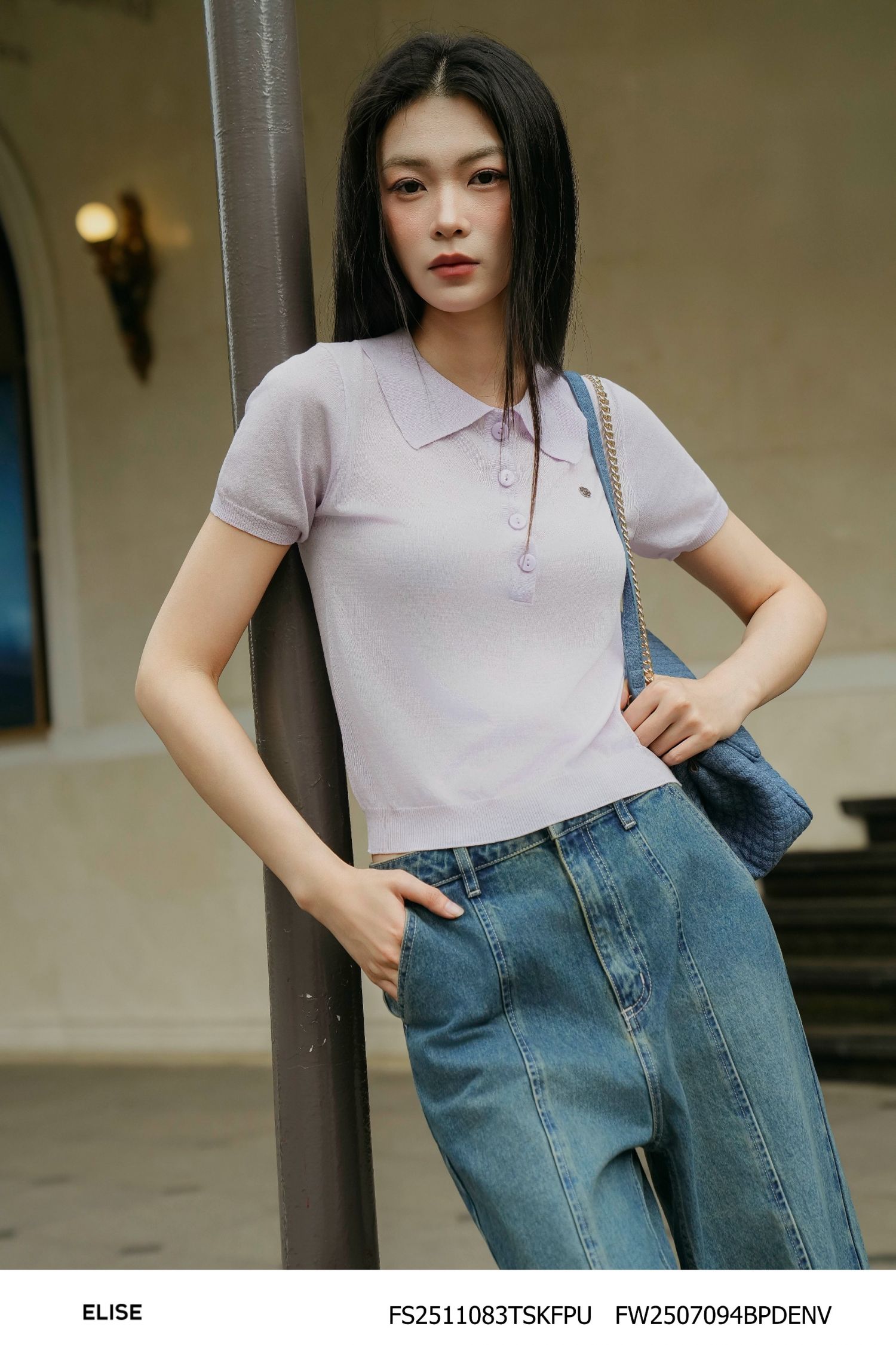QUẦN DENIM SUÔNG TÚI CHÉO