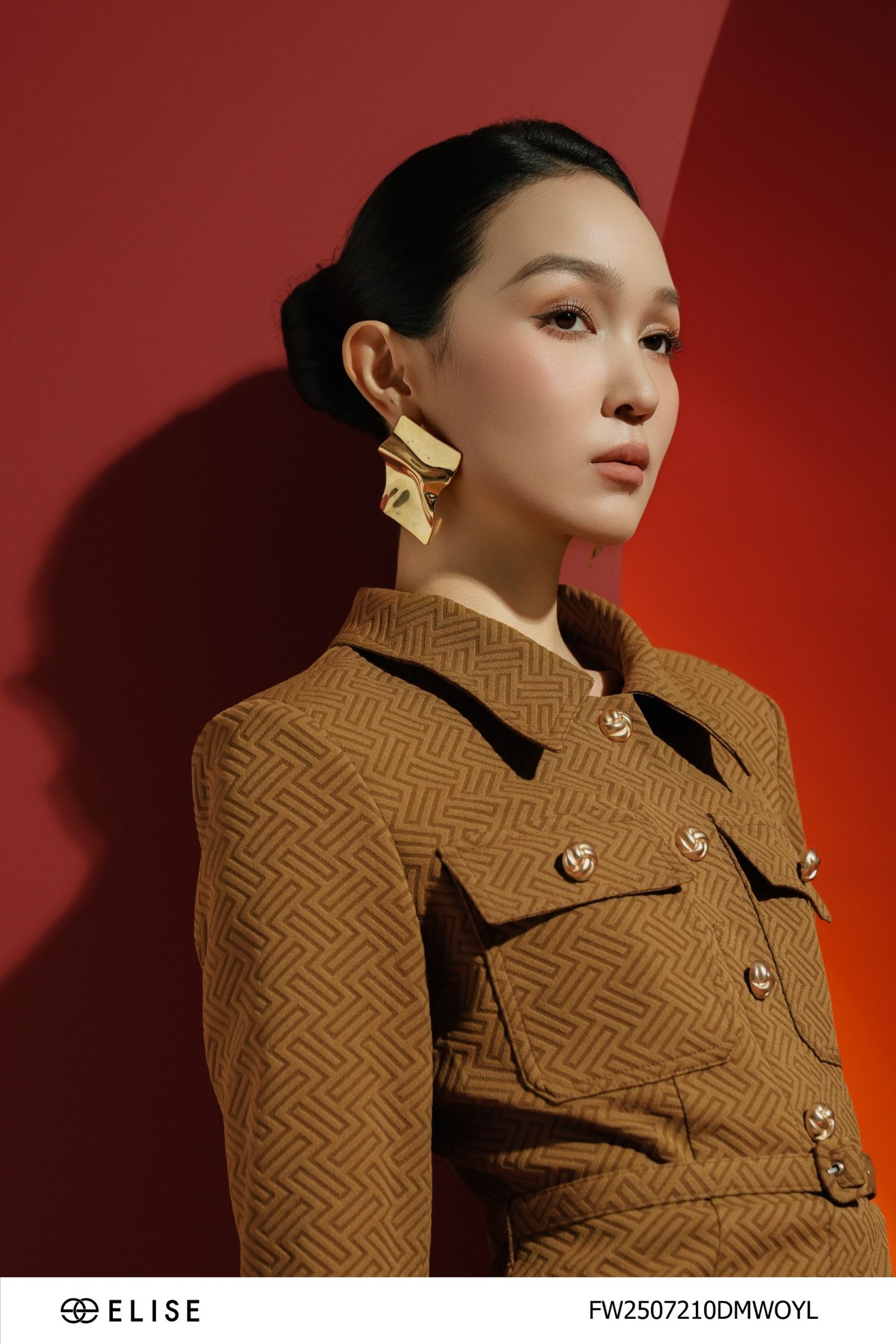 ĐẦM XỐP HT VÂN NÂU VÀNG
