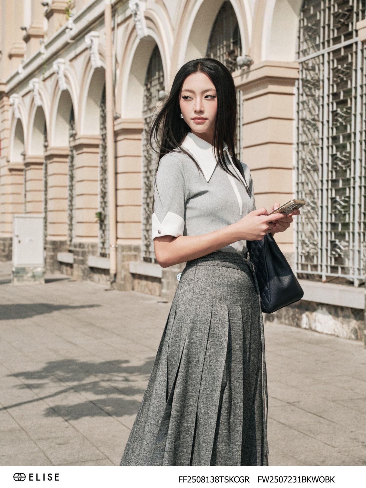 CV VÂN ĐEN XÁM XẾP LY DÂY EO