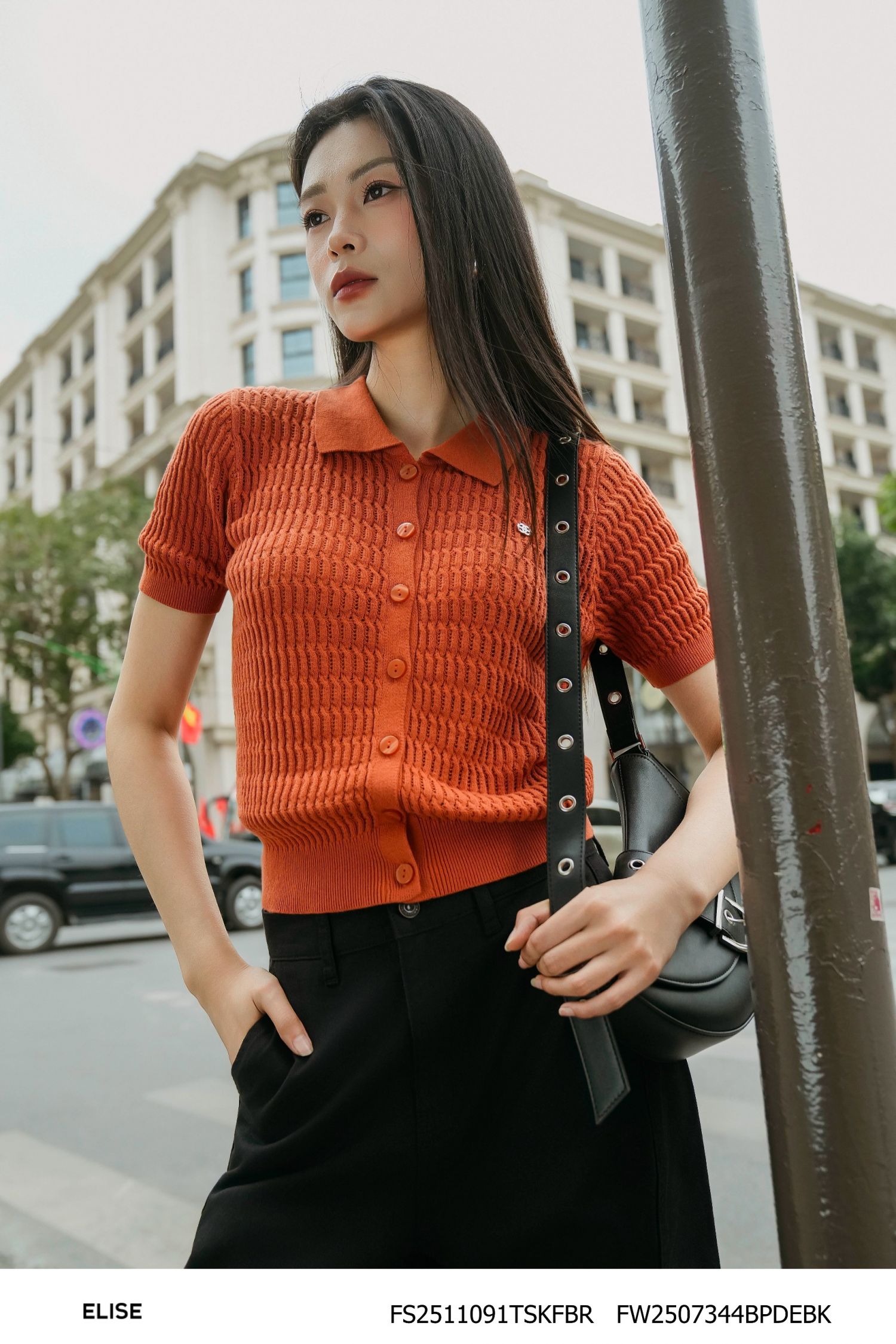 QUẦN DENIM ĐEN TÚI CHÉO
