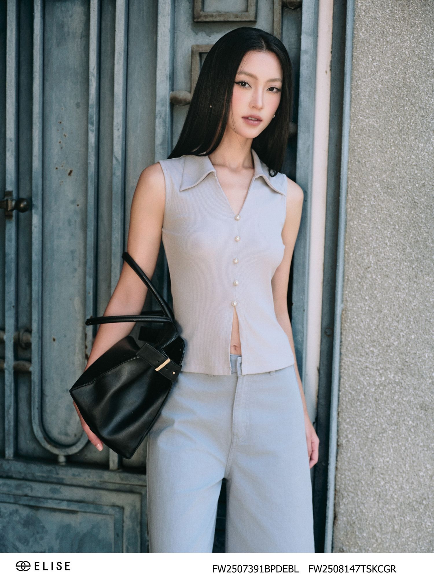 QUẦN JEANS SUÔNG XANH GHI