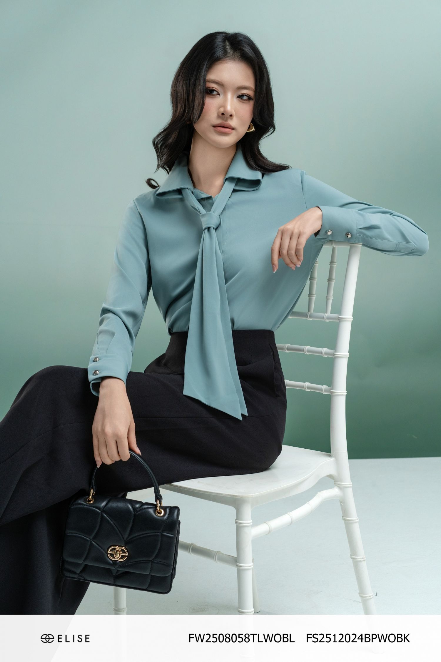 SM CỔ ĐỨC XANH PASTEL KÈM DÂY NƠ