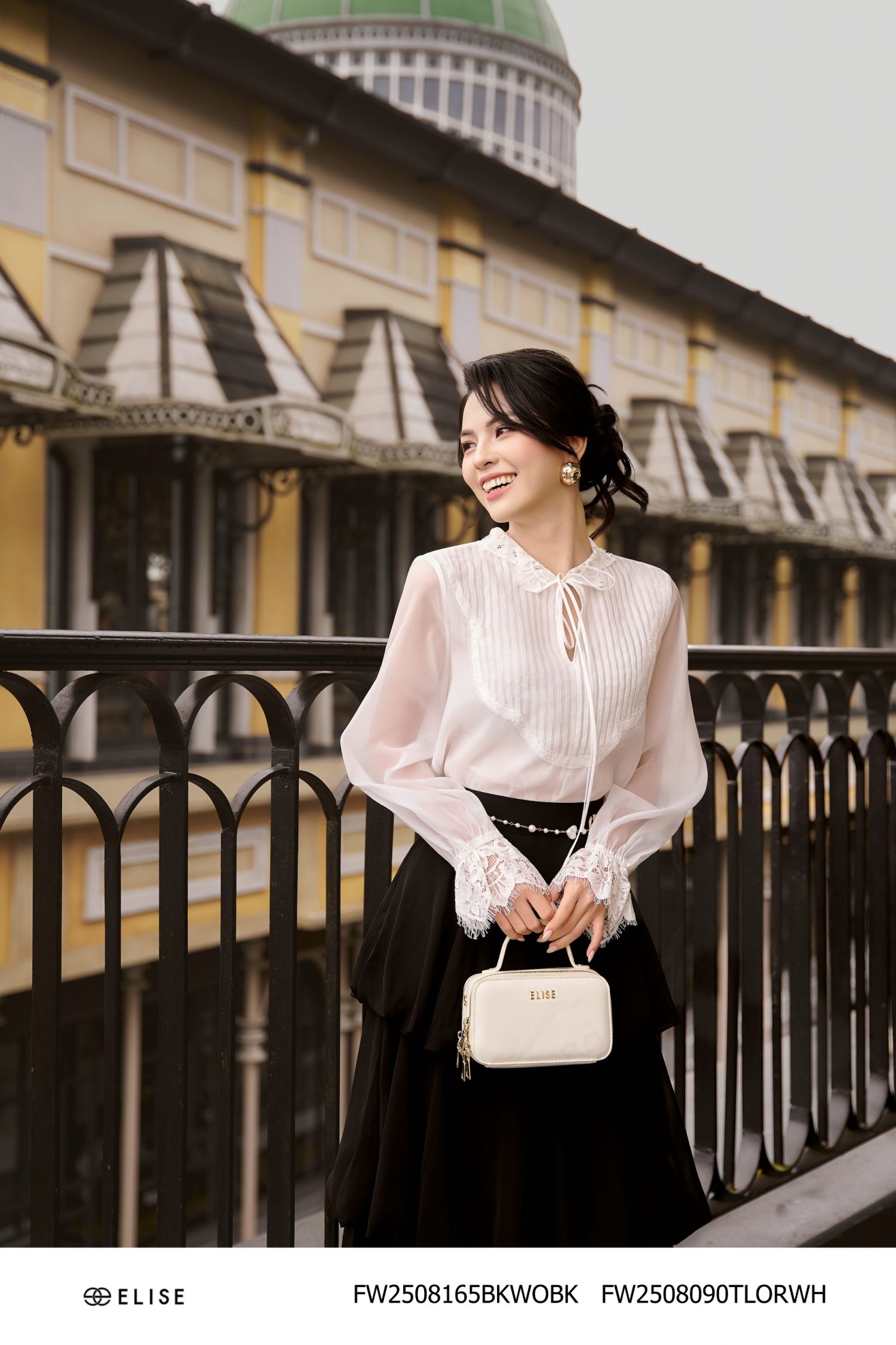 CV CHIFFON ĐEN XẾP NHÚN TẦNG