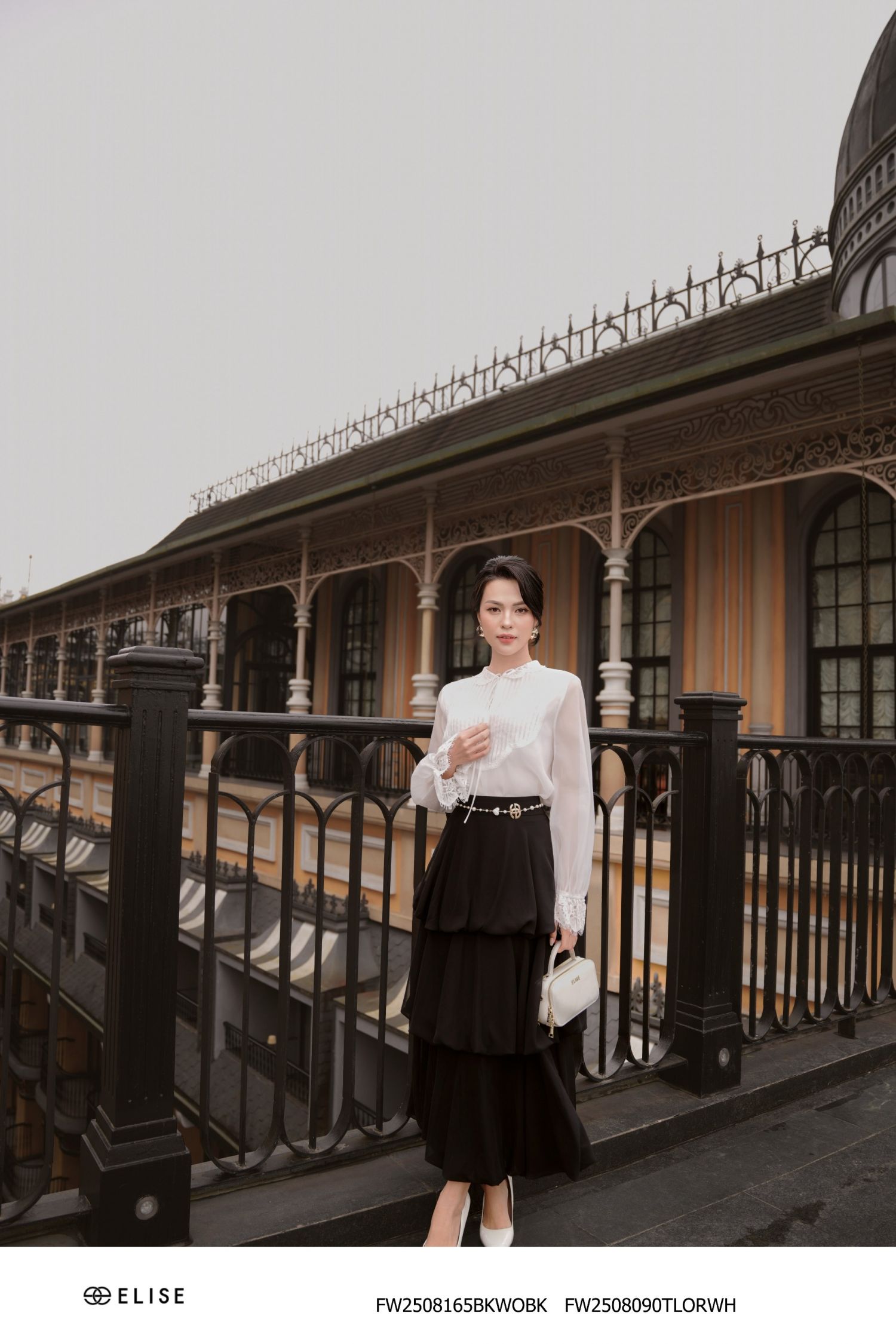 CV CHIFFON ĐEN XẾP NHÚN TẦNG