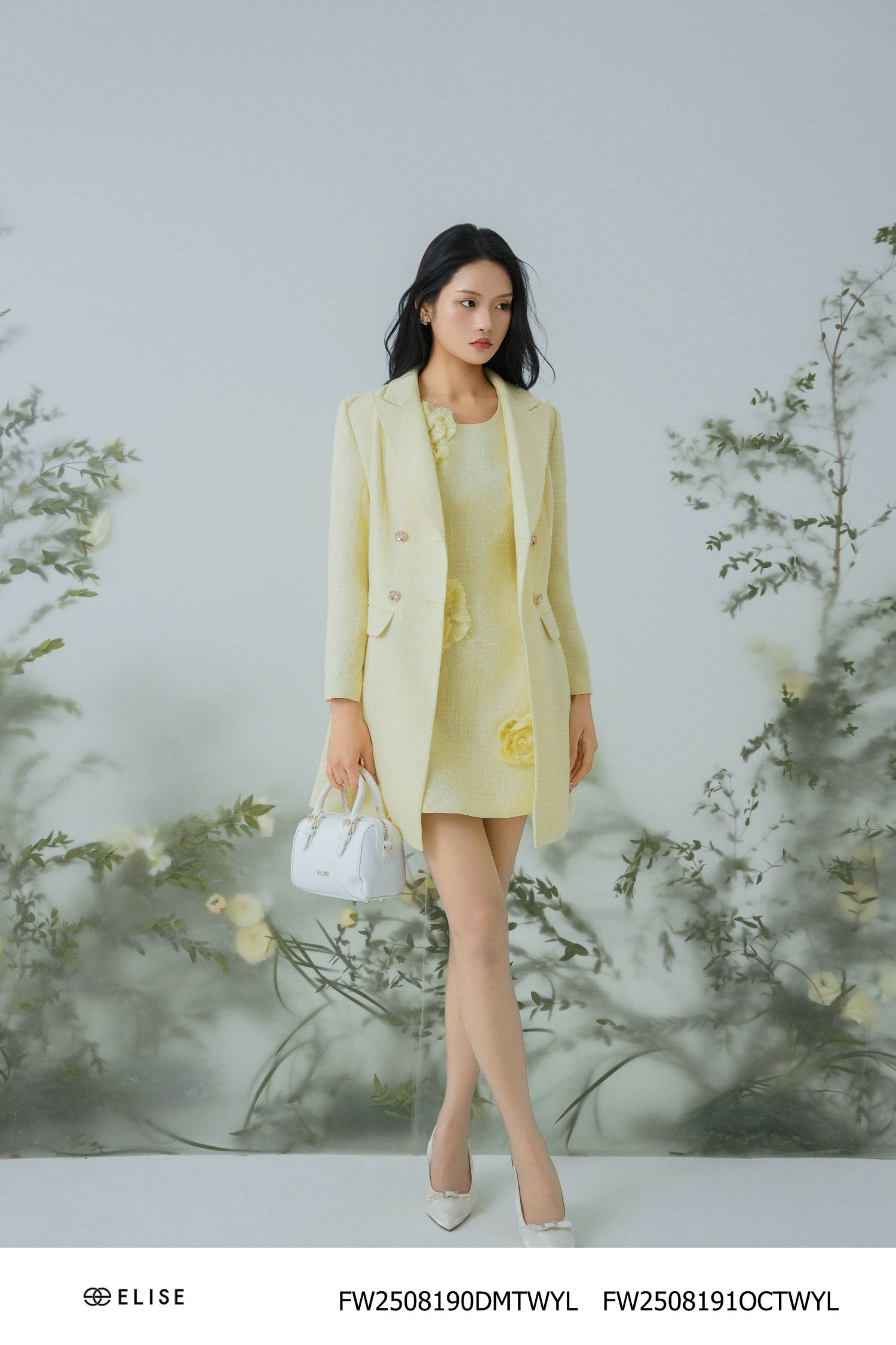 ÁO KHOÁC TWEED VÀNG SỢI KT NẮP TÚI