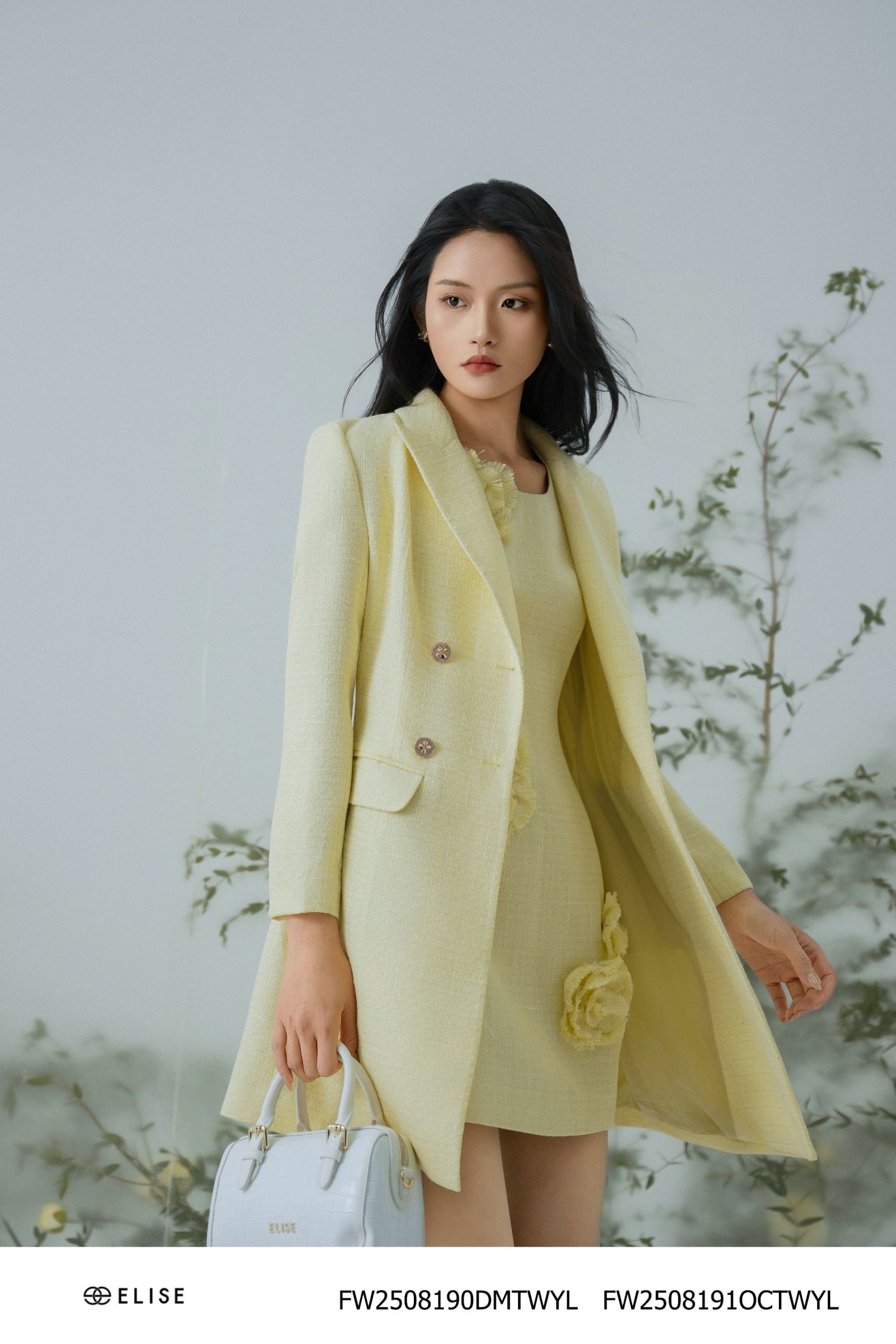 ÁO KHOÁC TWEED VÀNG SỢI KT NẮP TÚI