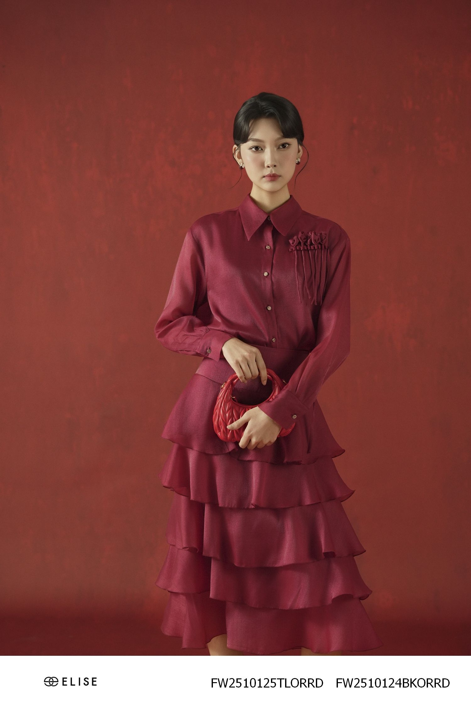 SM TƠ ĐỎ RƯỢU ĐÍNH HOA NGỰC