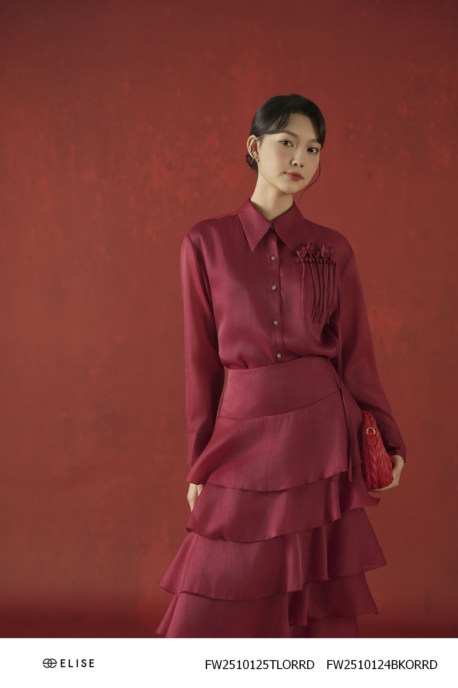 SM TƠ ĐỎ RƯỢU ĐÍNH HOA NGỰC