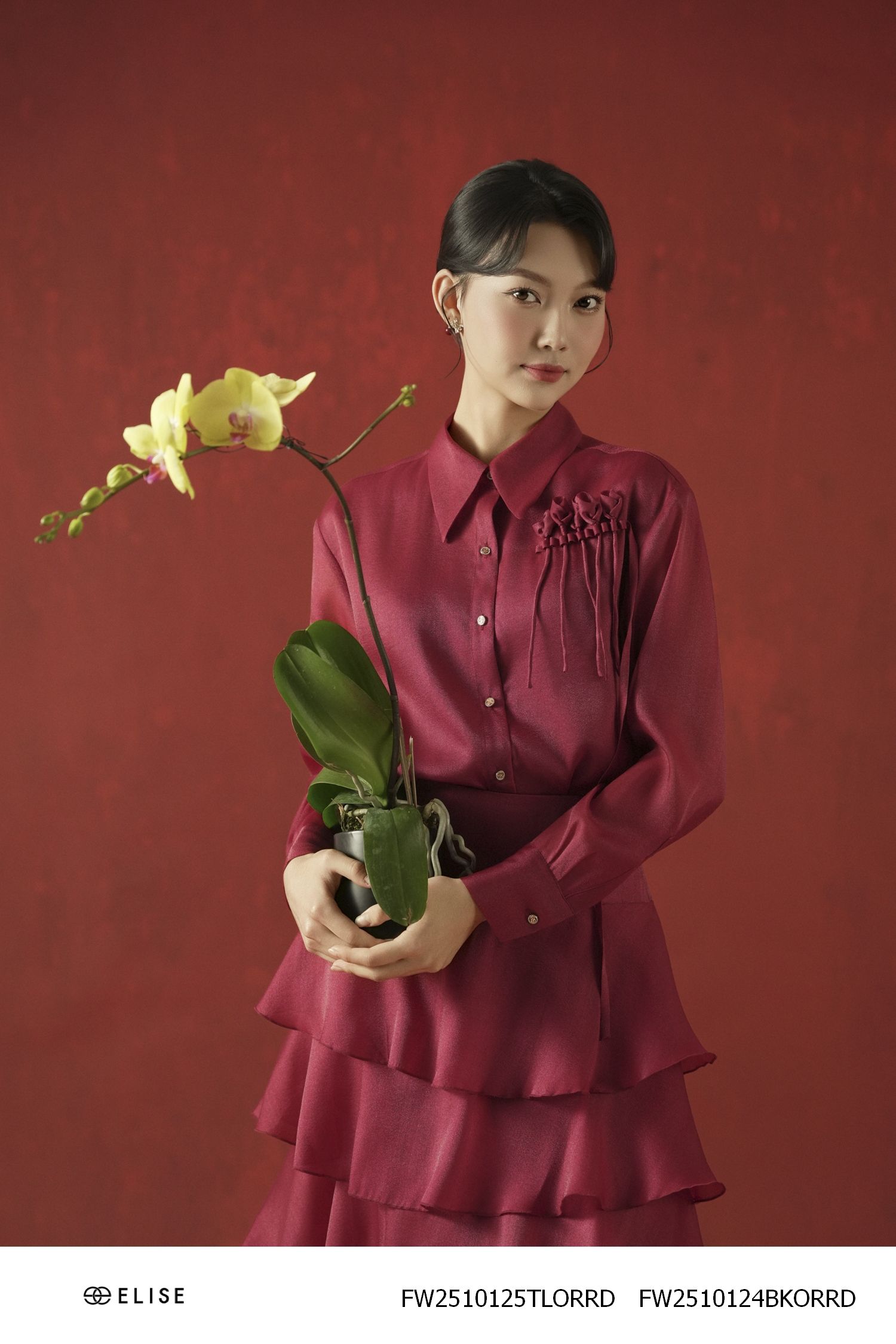 SM TƠ ĐỎ RƯỢU ĐÍNH HOA NGỰC