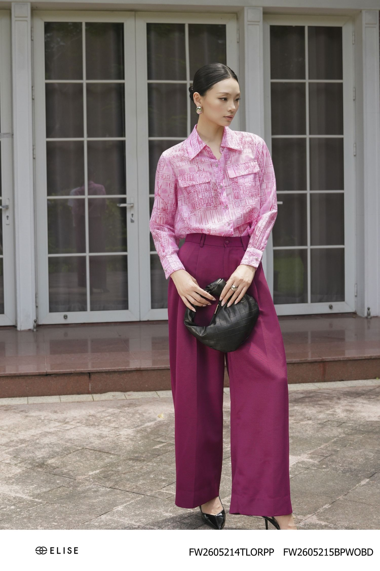 QUẦN SUÔNG ĐỎ RƯỢU XẾP LY