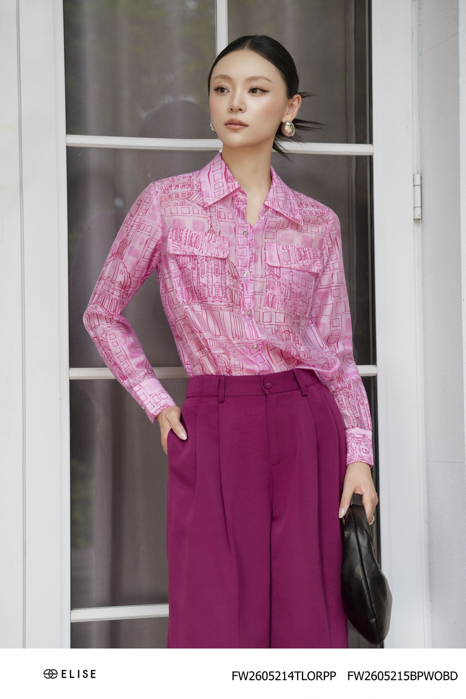 QUẦN SUÔNG ĐỎ RƯỢU XẾP LY