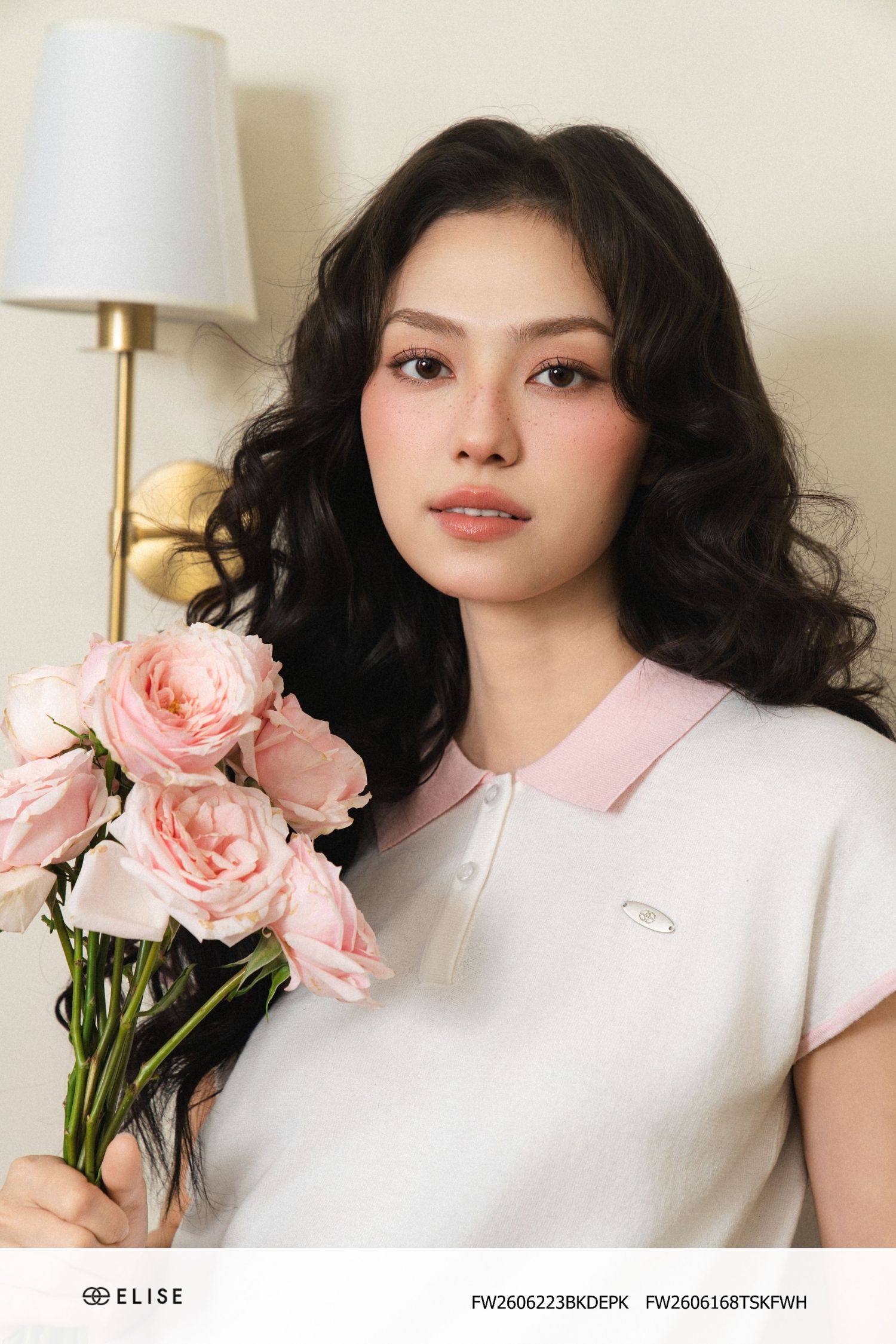 ÁO LEN POLO TRẮNG PHỐI HỒNG
