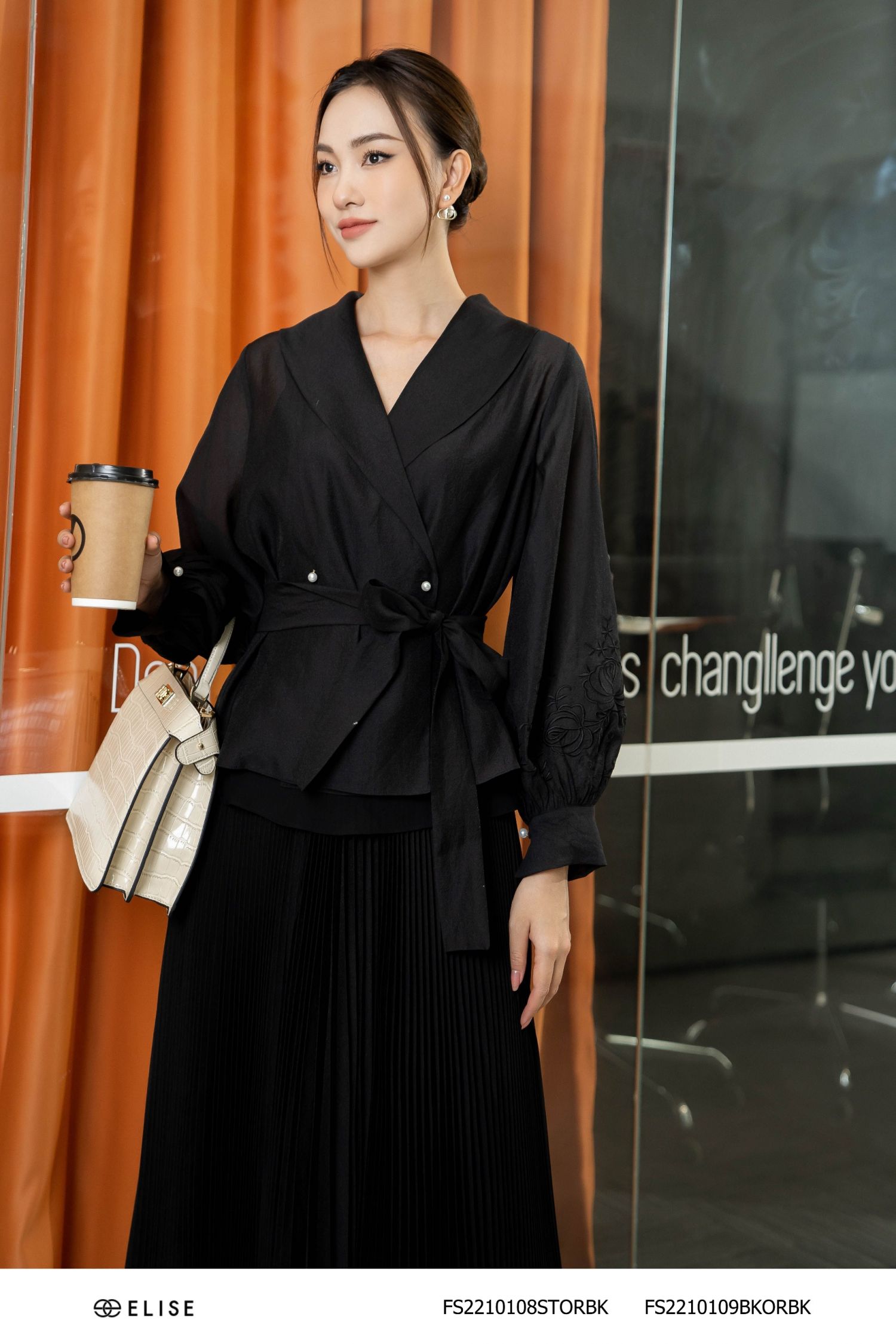 JUPE TƠ ĐEN DẬP LY