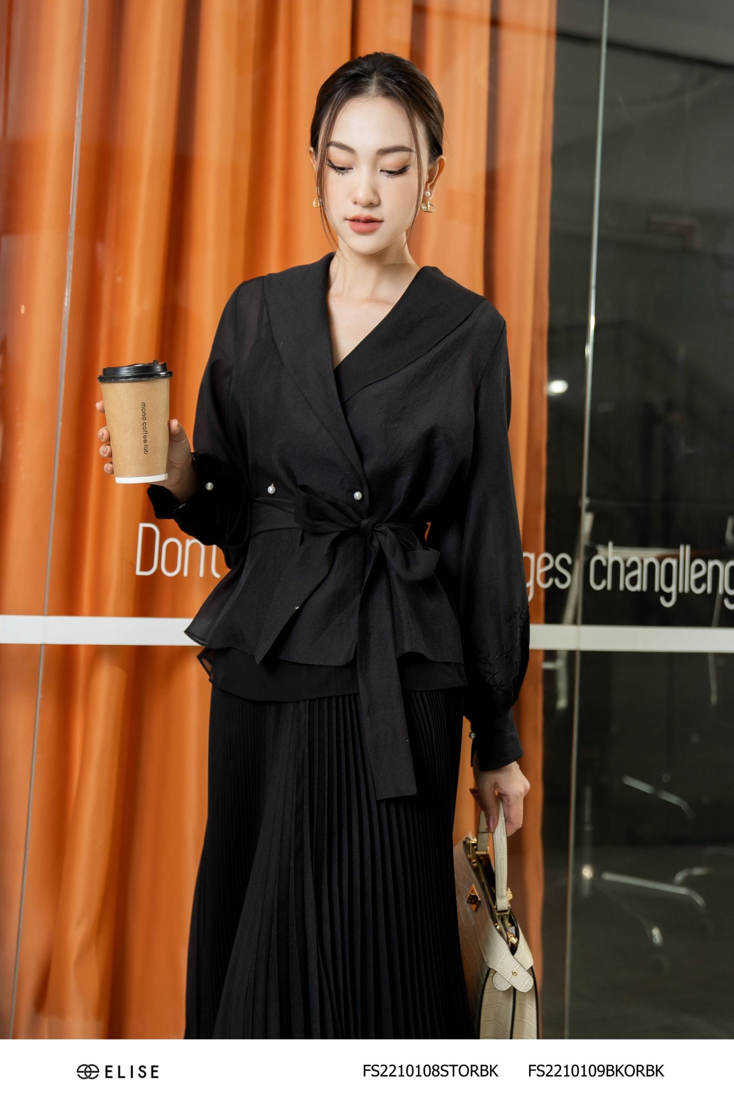 JUPE TƠ ĐEN DẬP LY