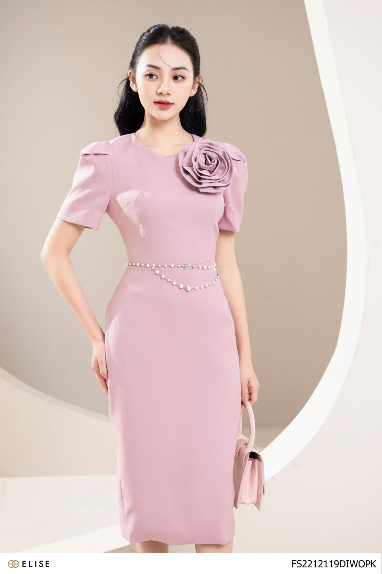 Chân váy xòe hồng phấn thiết kế Elise FS2202110BKWOPK - Chân váy |  ThờiTrangNữ.vn