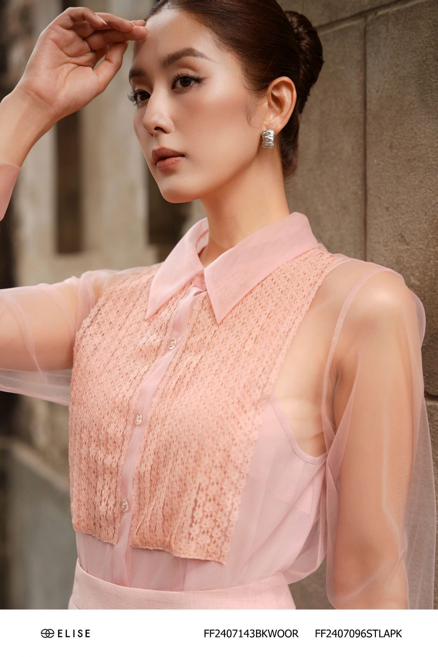 JUPE SỢI CAM HỒNG BỔ CƠI TÚI ĐÍNH CÚC
