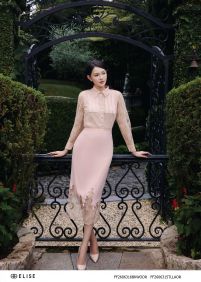 JUPE SẠN CAM SÁNG PHỐI REN