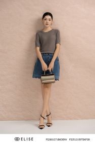 CHÂN VÁY DENIM SÓNG GẤU