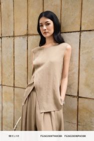 ÁO LINEN NÂU SÁT NÁCH VẠT CHỒNG