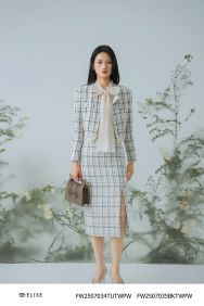CV TWEED TRẮNG KT KẺ ĐEN
