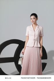 ÁO VEST KẺ Ô TRẮNG HỒNG TAY LƠ VÊ ĐAI EO