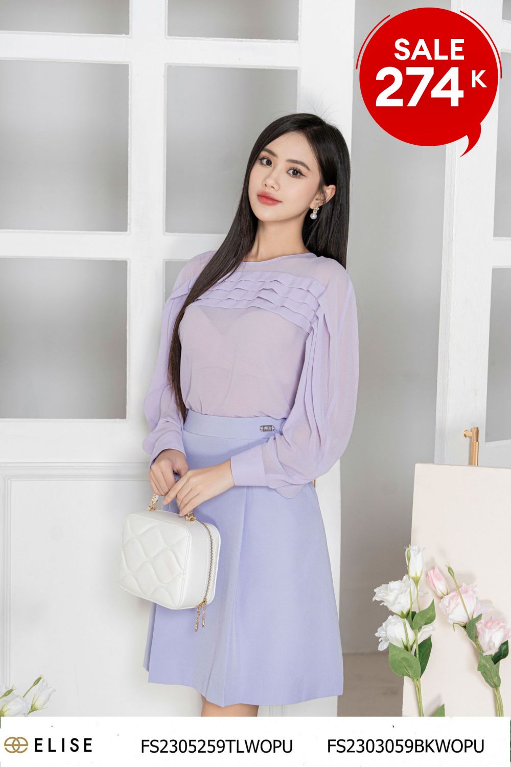 Lịch sử giá Chân váy tơ đen lavender xếp ly thiết kế elise fs2201044bkorpb  cập nhật 2/2024 - Mua Thông Minh