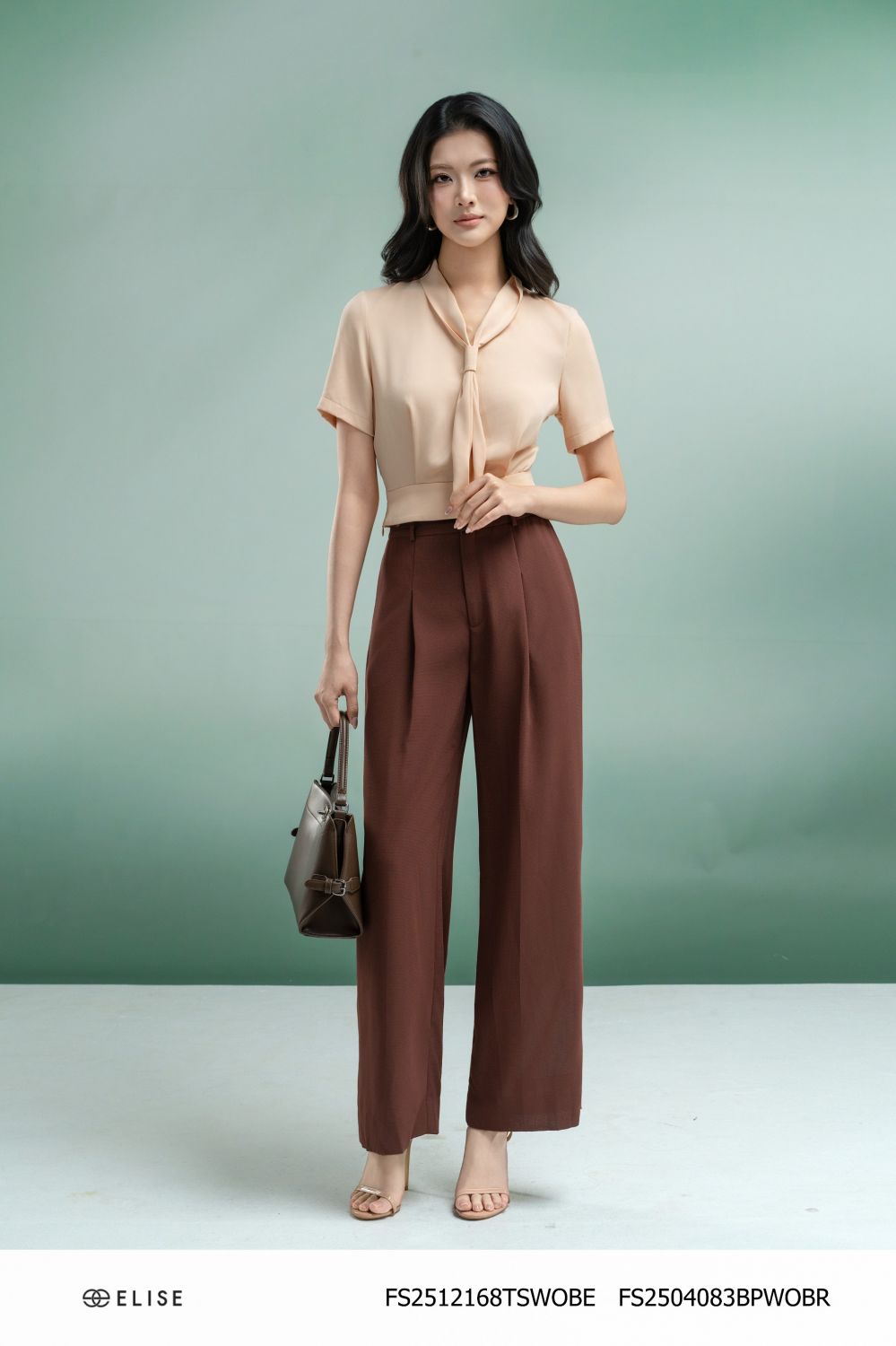 QUẦN SUÔNG NÂU ĐẤT VÂN Ô LY TRƯỚC
