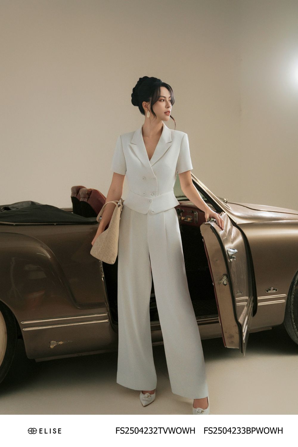 QUẦN SẠN TRẮNG SUÔNG TÚI CHÉO