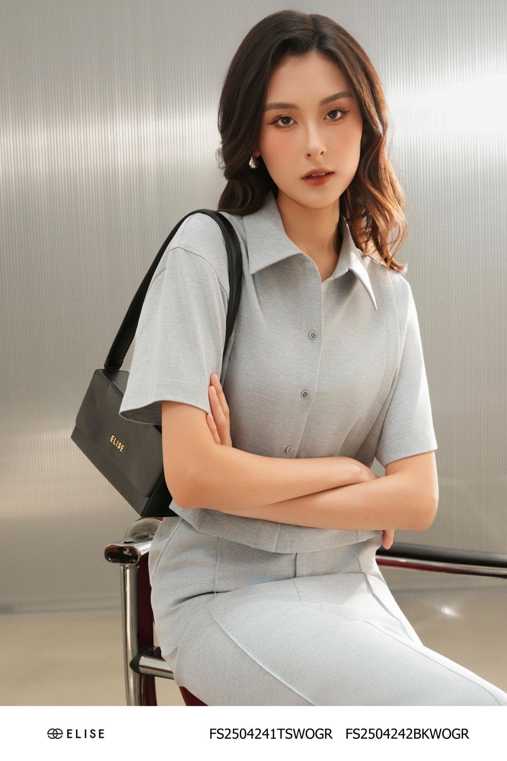 SM NGẮN TAY VÂN GHI XÁM