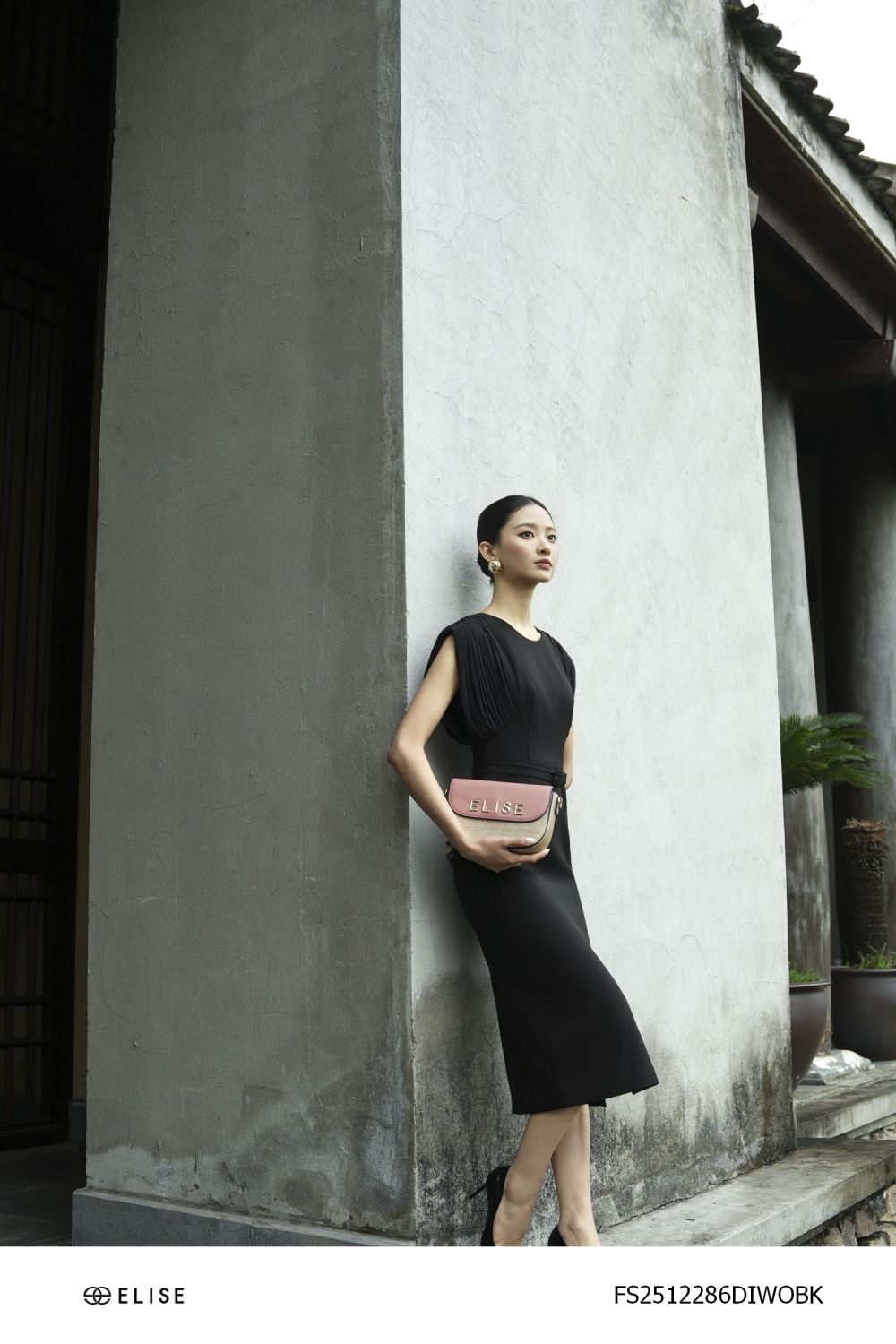 ĐẦM TUYTSY ĐEN TAY PHỐI CHIFFON DẬP LY