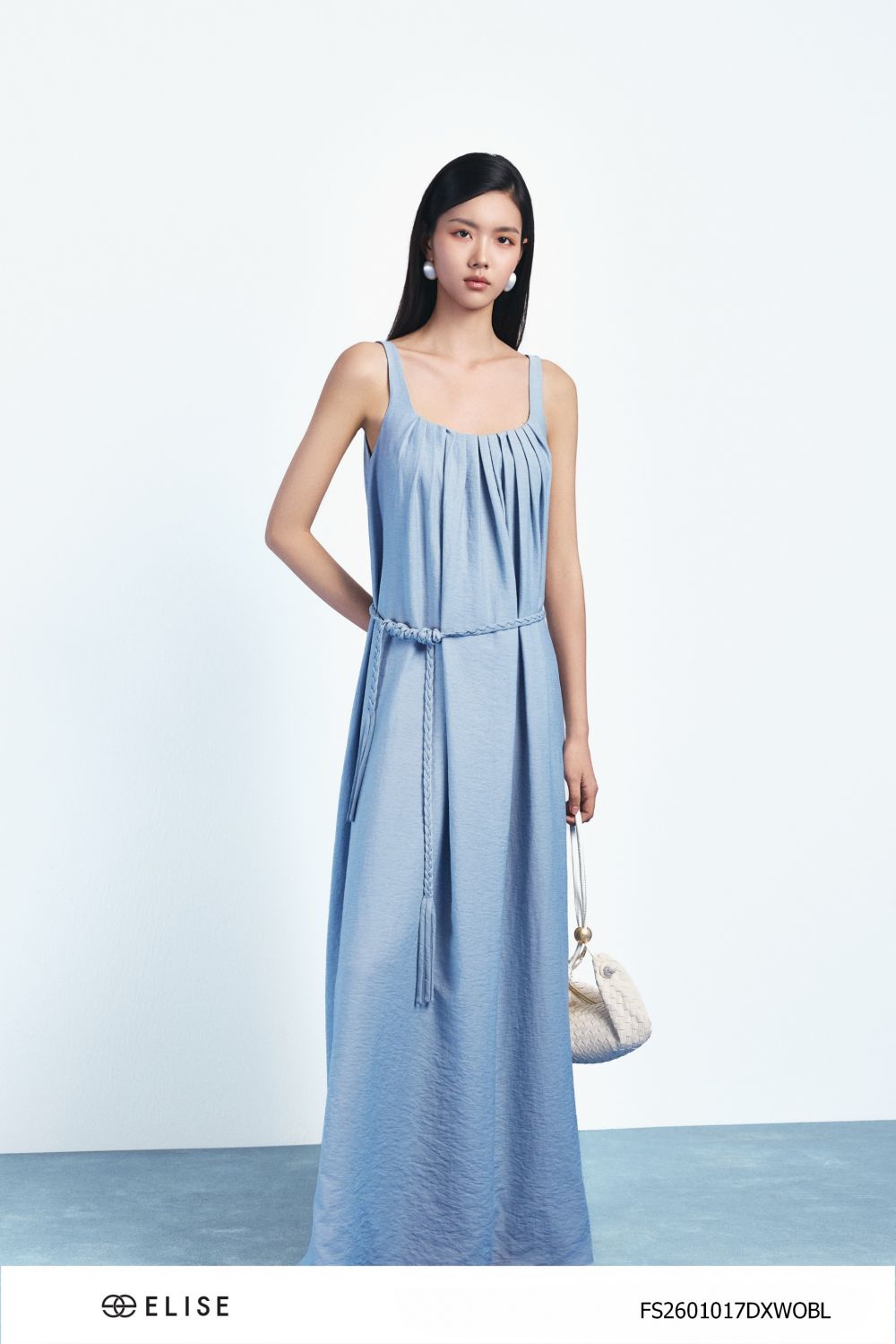ĐẦM MAXI LINEN XANH MUỐI TIÊU TẾT ĐAI EO