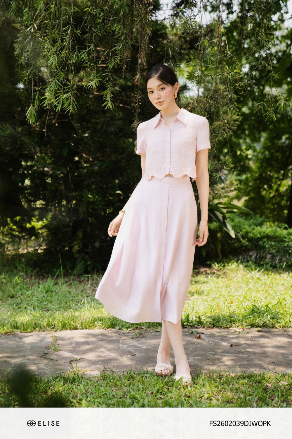 ĐẦM HỒNG TÚI ỐP THÊU BÔ ĐÊ