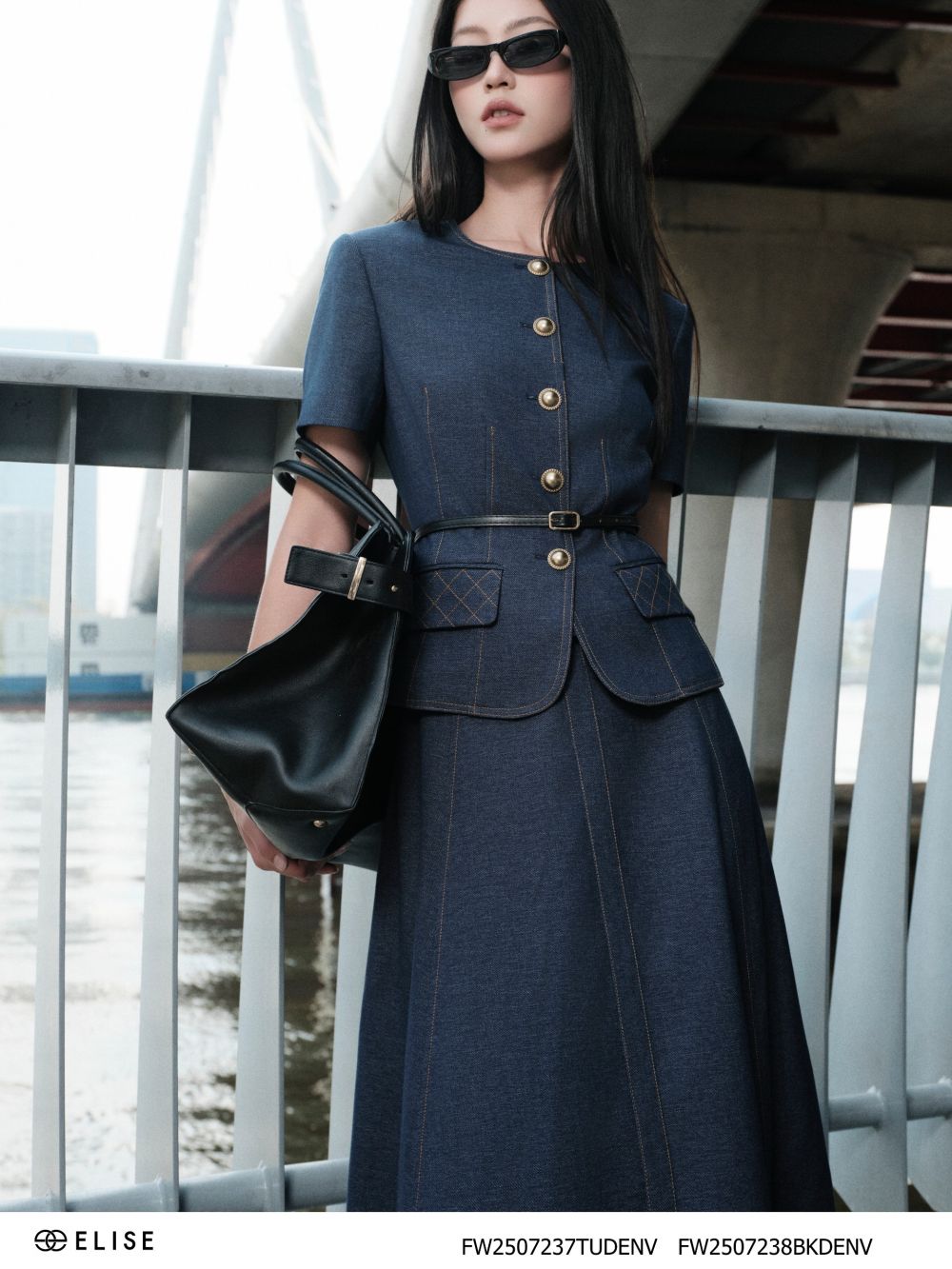VEST DENIM DIỄU CHỈ NẮP TÚI