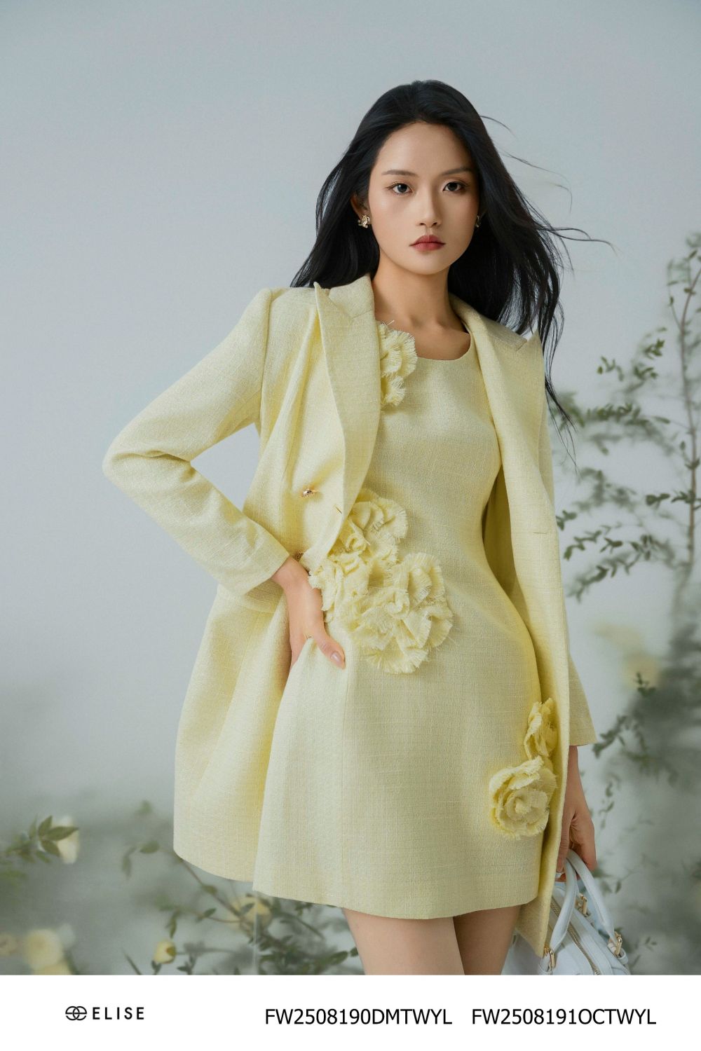 ÁO KHOÁC TWEED VÀNG SỢI KT NẮP TÚI