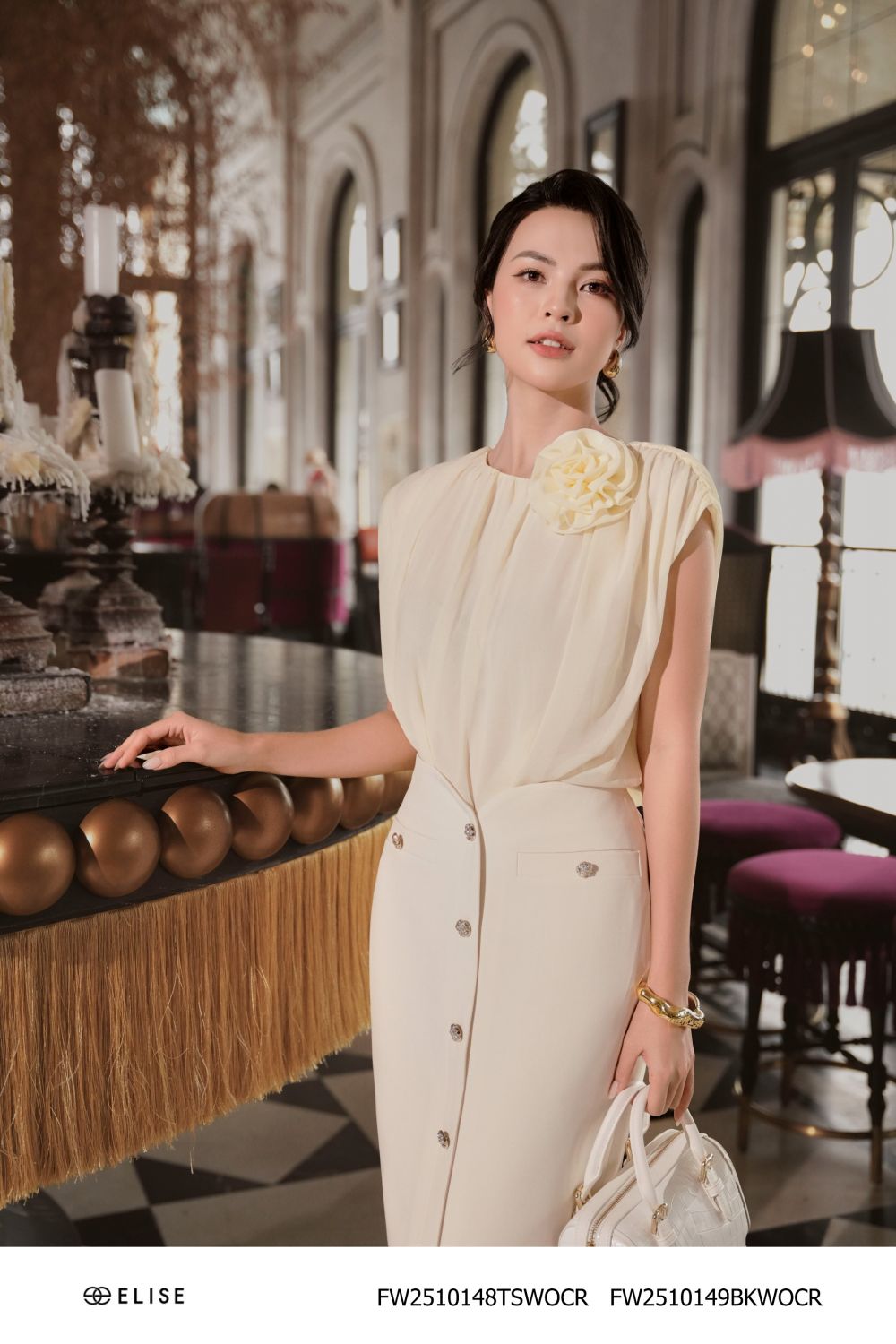 JUPE BÚT CHÌ KEM CẠP V LIỀN